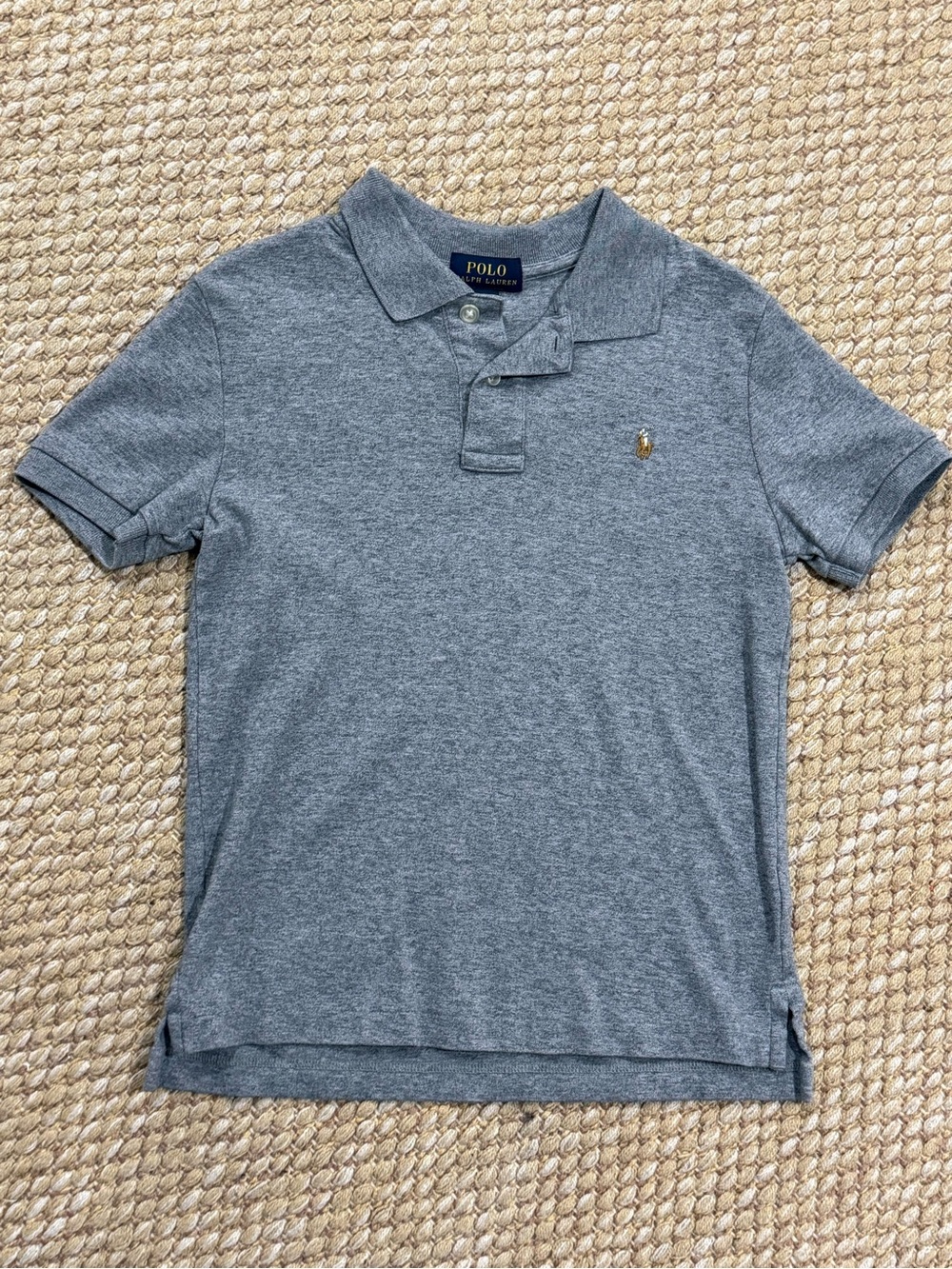 Ralph Lauren Boys Classic Heather Gray Short Sleeve Polo EUC